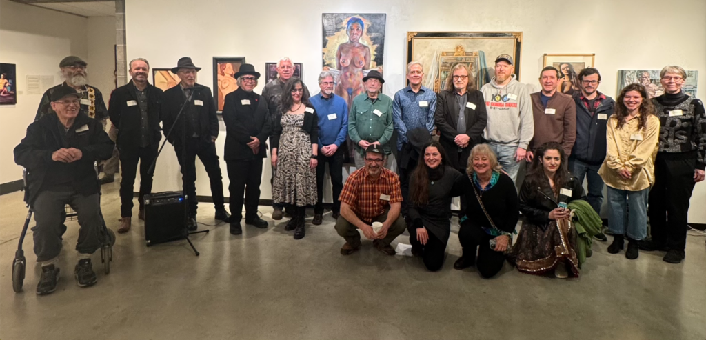 Group photo of the artists participating in the Au Naturel Art show.